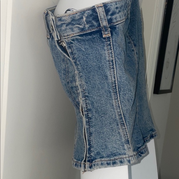 ZARA Denim One-Shoulder Top - Picture 5 of 6